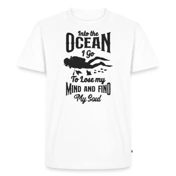 Scuba Diving Diver Into The Ocean - T-shirt Premium bio Homme - blanc - Devant - Nico (187cm)