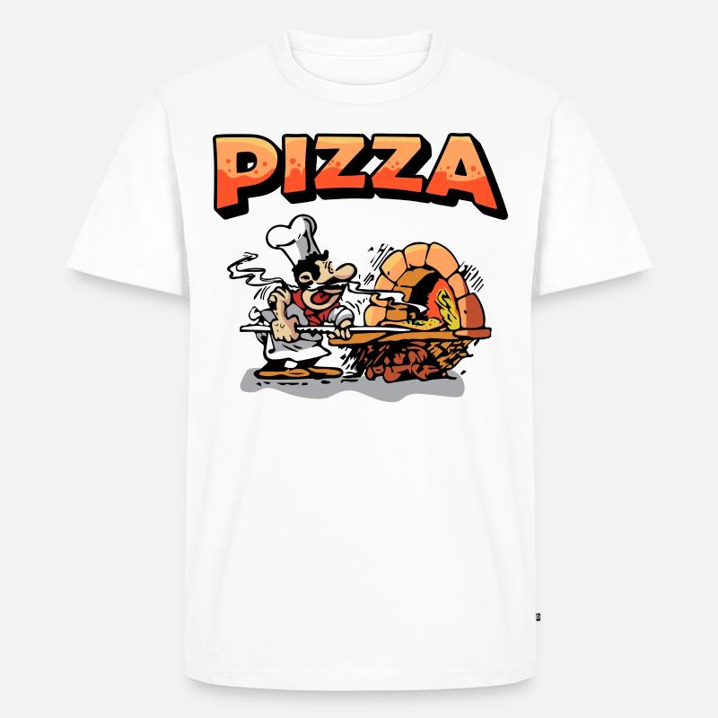 Lustiges Pizzabäcker Geschenk & Geschenkidee - Männer Premium Bio T-Shirt - Weiß
