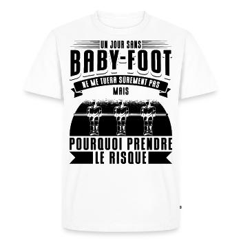 Baby-Foot Humour Baby Foot - T-shirt Premium bio Homme - blanc - Devant - Nico (187cm)