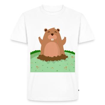 Marmotte - T-shirt Premium bio Homme - blanc - Devant - Nico (187cm)