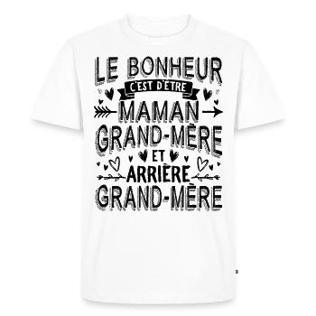Arrière-Grand-Mère - T-shirt Premium bio Homme - blanc - Devant - Nico (187cm)