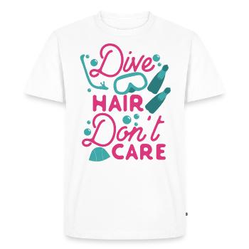 Scuba Diving Diver Girl Dive Hair - T-shirt Premium bio Homme - blanc - Devant - Nico (187cm)