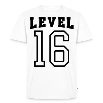 Level 16 Birthday - Men's Premium Organic T-Shirt - white - Front - Nico (187cm)