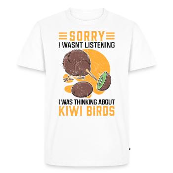Kiwi bird distracted snipe bouquet New Zealand - Men's Premium Organic T-Shirt - white - Front - Nico (187cm)