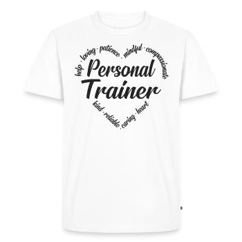 Personal Trainer Heart Word Cloud - T-shirt Premium bio Homme - blanc - Devant - Nico (187cm)