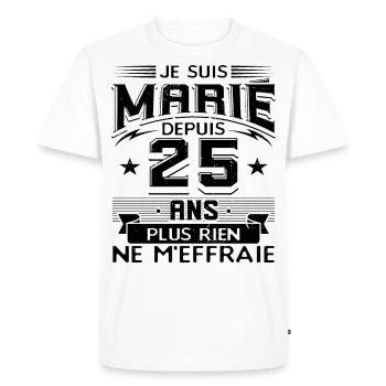 Anniversaire 25 Ans De Mariage - T-shirt Premium bio Homme - blanc - Devant - Nico (187cm)