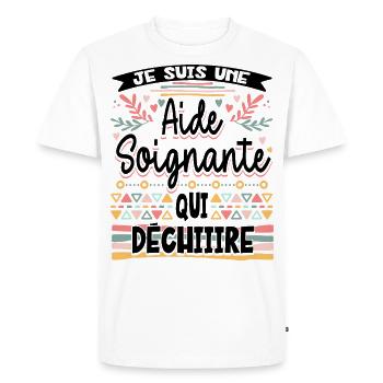 Aide Soignante Humour Aides Soignants - T-shirt Premium bio Homme - blanc - Devant - Nico (187cm)