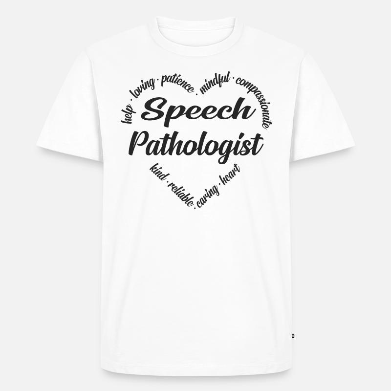 Speech Pathologist Heart Word - Männer Premium Bio T-Shirt - Weiß