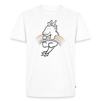 Cute rainbow kawaii dragon - Men's Premium Organic T-Shirt - white - Front - Nico (187cm)