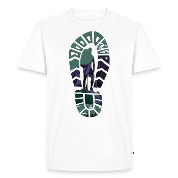 Hiker Shoeprint Hiking - T-shirt Premium bio Homme - blanc - Devant - Nico (187cm)