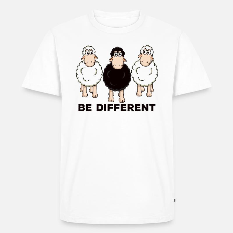 Schaf Schafe Be different Geschenk - Männer Premium Bio T-Shirt - Weiß