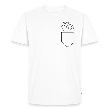 OK Regardez dans le symbole du signe de la main du jeu - T-shirt Premium bio Homme - blanc - Devant - Nico (187cm)
