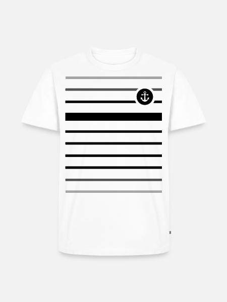 Schwarzer Ankermatrose und Medaillon - Männer Premium Bio T-Shirt - Weiß