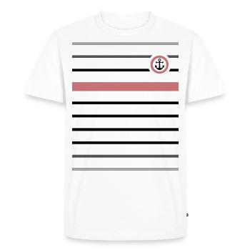 Black anchor sailor and medallion and pink band - Men's Premium Organic T-Shirt - white - Front - Nico (187cm)