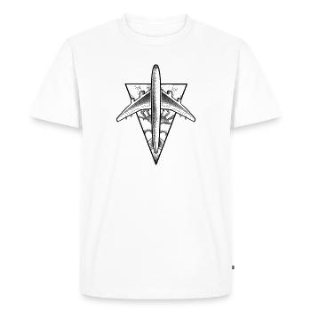Airplane dotwork tattoo project - Men's Premium Organic T-Shirt - white - Front - Nico (187cm)