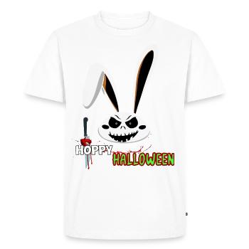 Lapin d’Halloween comme HOPPY HALLOWEEN lapin effrayant. - T-shirt Premium bio Homme - blanc - Devant - Nico (187cm)