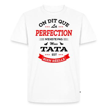 TATA PARFAITE - T-shirt Premium bio Homme - blanc - Devant - Nico (187cm)