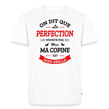 COPINE PARFAITE - T-shirt Premium bio Homme - blanc - Devant - Nico (187cm)