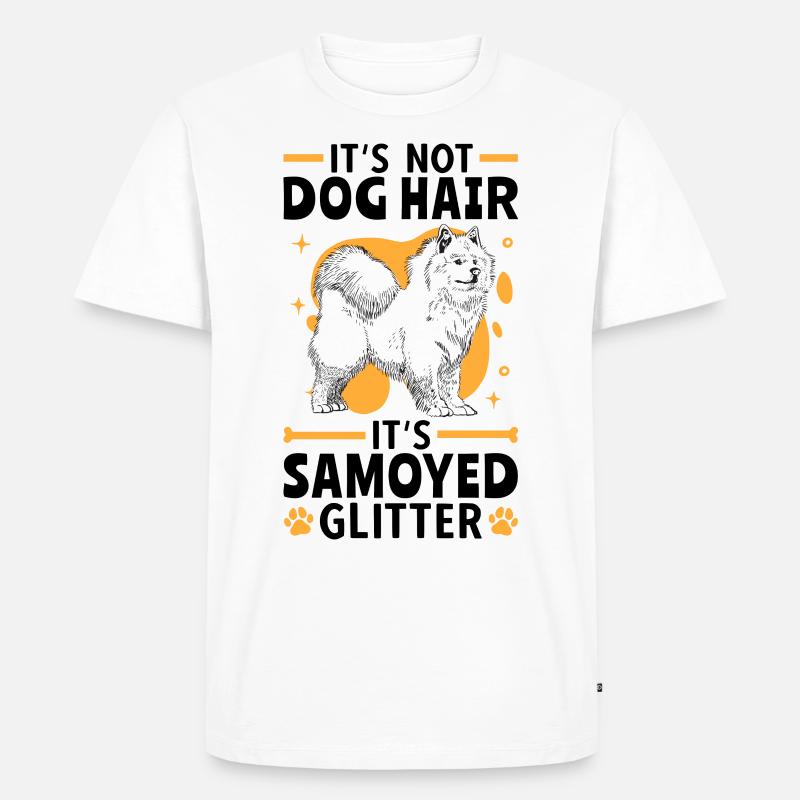 Samojede Glitzer Schlittenhund Samojeden - Männer Premium Bio T-Shirt - Weiß