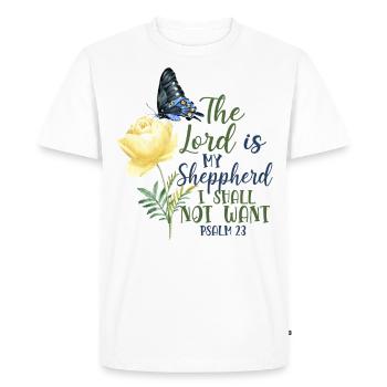 Citation de verset biblique chrétien - T-shirt Premium bio Homme - blanc - Devant - Nico (187cm)