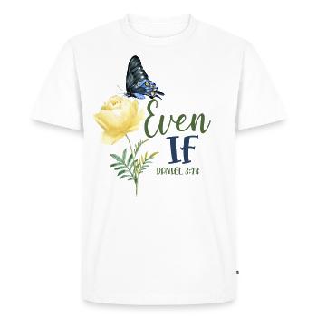 Christian Bible Verse Butterfly - Men's Premium Organic T-Shirt - white - Front - Nico (187cm)