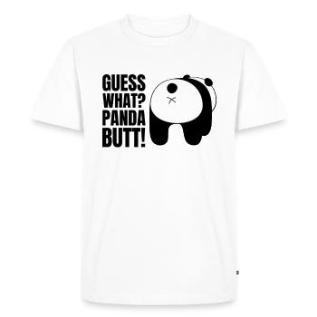 Guess what? Panda Butt Bear Saying Humor Pun - Men's Premium Organic T-Shirt - white - Front - Nico (187cm)