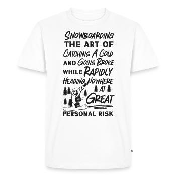 Snowboarding Snowboard - Men's Premium Organic T-Shirt - white - Front - Nico (187cm)