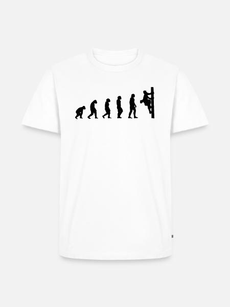 Netzelektriker Evolution Geschenk Elektriker - Männer Premium Bio T-Shirt - Weiß