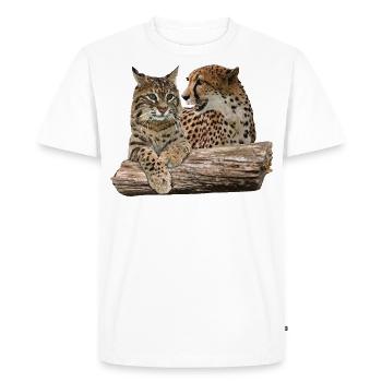 Lynx and Cheetah - Men's Premium Organic T-Shirt - white - Front - Nico (187cm)