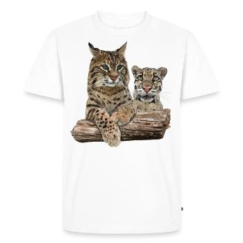 Lynx et léopard nuageux - T-shirt Premium bio Homme - blanc - Devant - Nico (187cm)