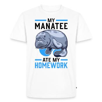 Manatee has eaten homework Manati manatee - Men's Premium Organic T-Shirt - white - Front - Nico (187cm)