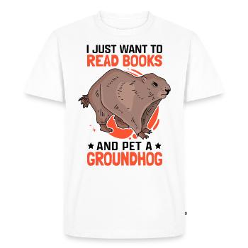 Groundhog and Books Ground Squirrel Munggen - Men's Premium Organic T-Shirt - white - Front - Nico (187cm)