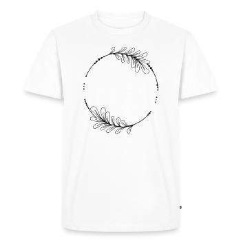 Black circle frame with leaves - Men's Premium Organic T-Shirt - white - Front - Nico (187cm)