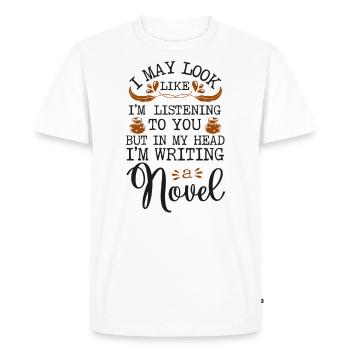Writing Novel Writer & Published - Men's Premium Organic T-Shirt - white - Front - Nico (187cm)