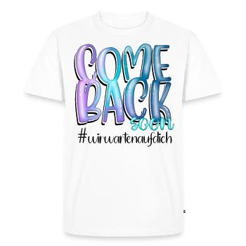 Les vœux de rétablissement reviennent bientôt - T-shirt Premium bio Homme - blanc - Devant - Nico (187cm)