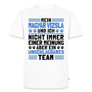 Mein Magyar Vizsla und Ich Ungarischer Vorstehhund - Männer Premium Bio T-Shirt - Weiß - Vorne - Nico (187cm)
