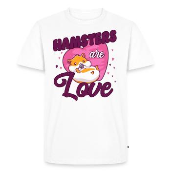 Hamster Heart Hamsters Are Love - Men's Premium Organic T-Shirt - white - Front - Nico (187cm)