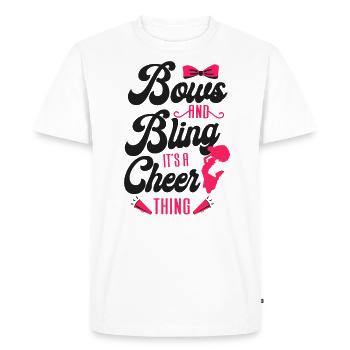Cheer Cheerleading Bows And Bling - Men's Premium Organic T-Shirt - white - Front - Nico (187cm)
