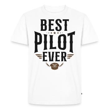 Airplane Pilot Vintage Best Pilot - Men's Premium Organic T-Shirt - white - Front - Nico (187cm)
