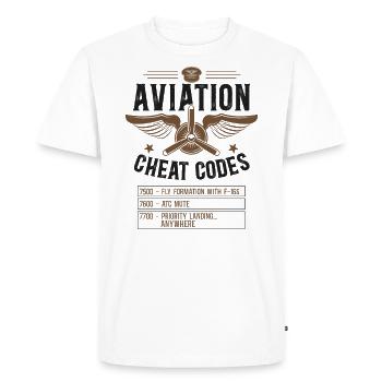 Airplane Pilot Vintage Aviation - Men's Premium Organic T-Shirt - white - Front - Nico (187cm)