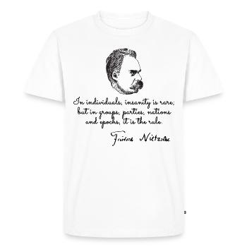 Citations sur Nietzsche - T-shirt Premium bio Homme - blanc - Devant - Nico (187cm)