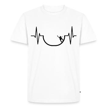Skateboard Halfpipe Skateboarder - T-shirt Premium bio Homme - blanc - Devant - Nico (187cm)