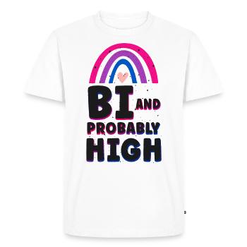 Bisexual Bi Pride Flag Bi And - Men's Premium Organic T-Shirt - white - Front - Nico (187cm)
