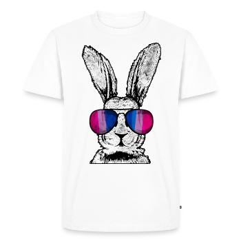 Bisexuel Bi Pride Flag Rabbit - T-shirt Premium bio Homme - blanc - Devant - Nico (187cm)