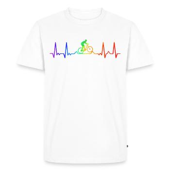 Enduro MTB Mountain Bike Riding - Men's Premium Organic T-Shirt - white - Front - Nico (187cm)