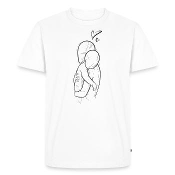 Amour maternel ou paternel - dessin sketch - T-shirt Premium bio Homme - blanc - Devant - Nico (187cm)
