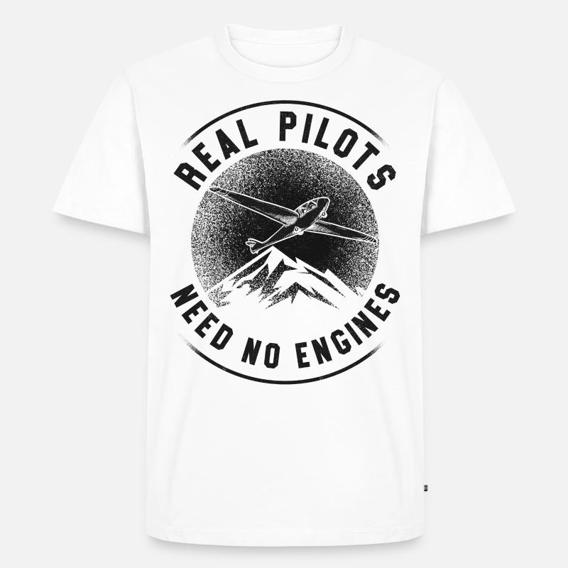 Airplane Pilot Glider Plane - Männer Premium Bio T-Shirt - Weiß