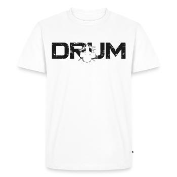 Drummer Drum Set Vintage Drum - Men's Premium Organic T-Shirt - white - Front - Nico (187cm)