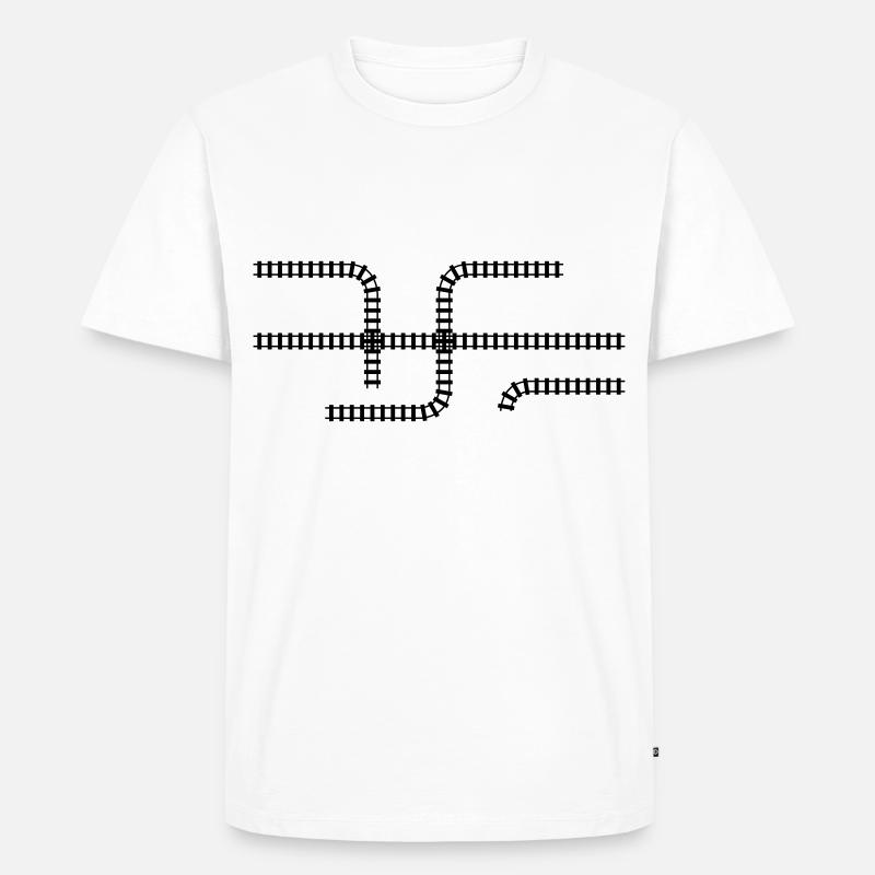 Bahngleise - Männer Premium Bio T-Shirt - Weiß