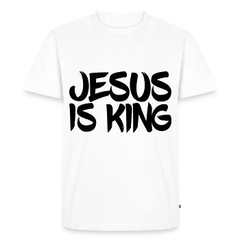 Jésus est roi. Dieu Christ Roi - T-shirt Premium bio Homme - blanc - Devant - Nico (187cm)